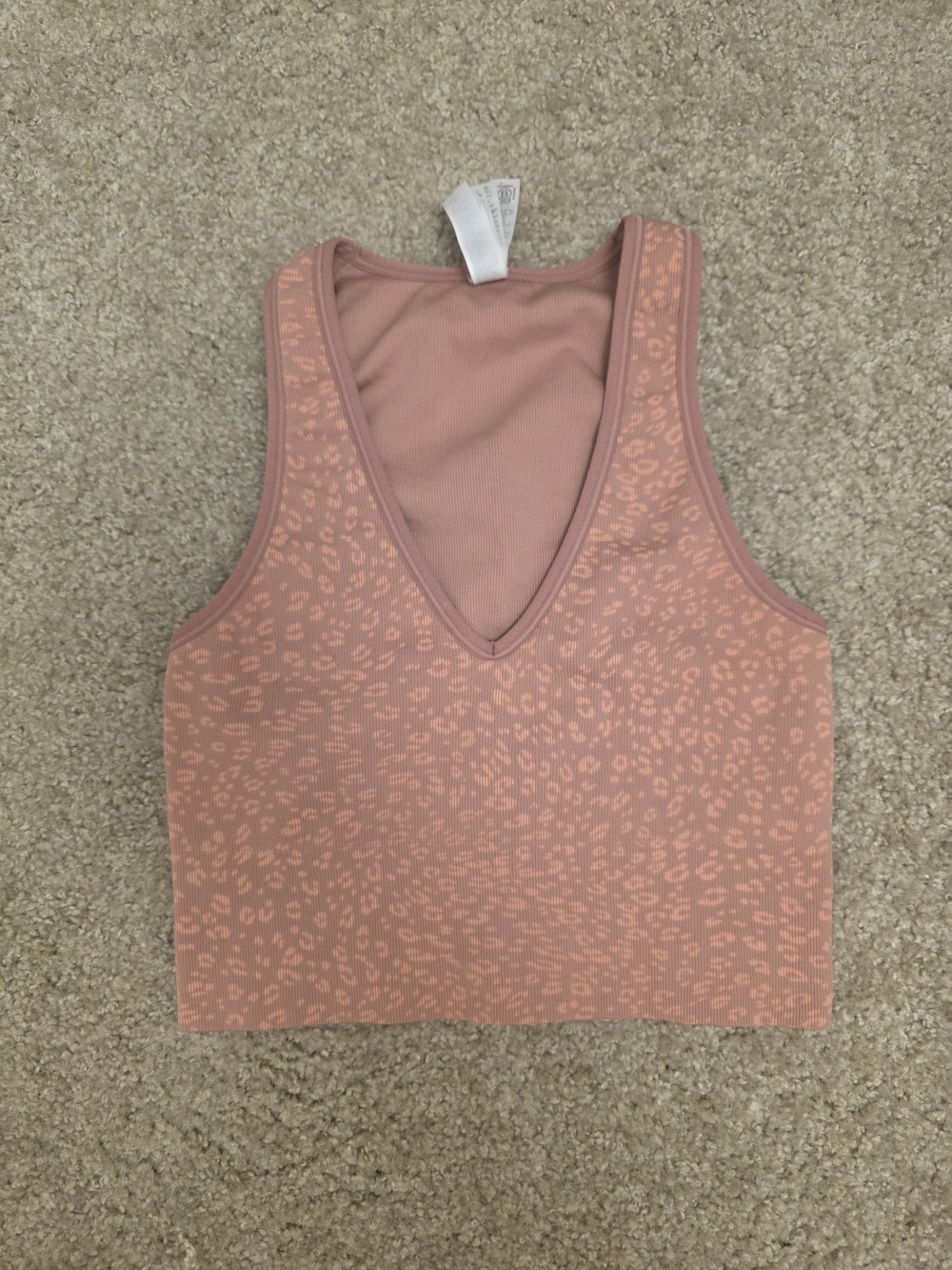 Athleta Aurora Crop Rib Tank Camisole - Leopard Print - Sz S